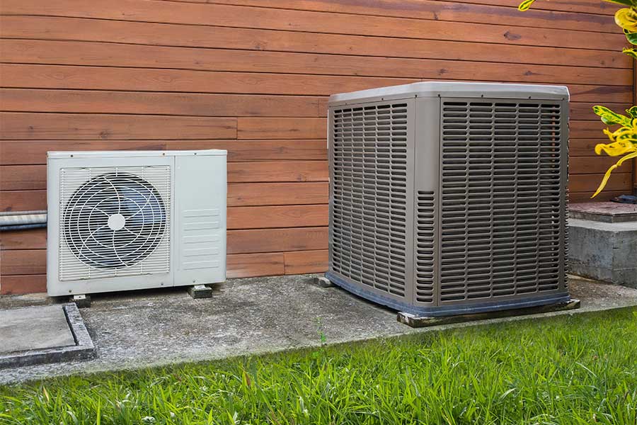 heat pump and mini split outdoors
